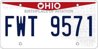 OH license plate FWT9571