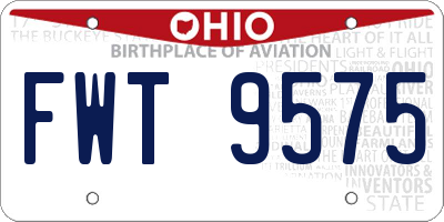 OH license plate FWT9575