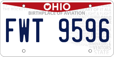 OH license plate FWT9596
