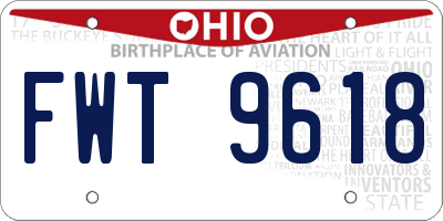 OH license plate FWT9618