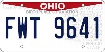 OH license plate FWT9641