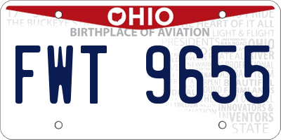 OH license plate FWT9655