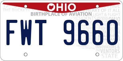 OH license plate FWT9660