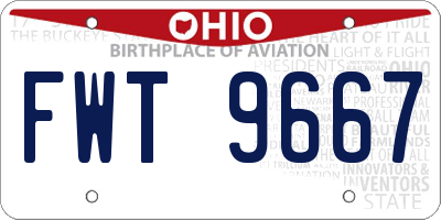 OH license plate FWT9667