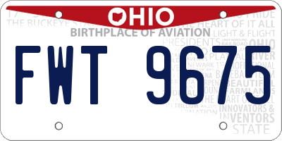 OH license plate FWT9675