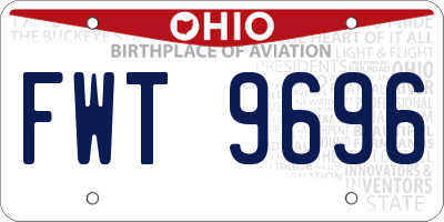 OH license plate FWT9696