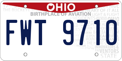 OH license plate FWT9710