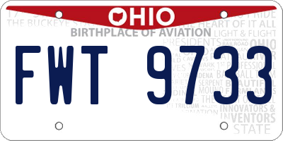 OH license plate FWT9733