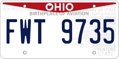 OH license plate FWT9735