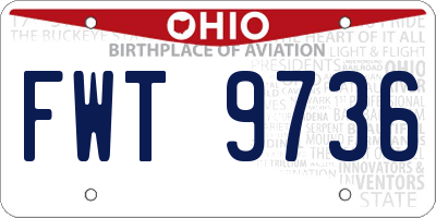 OH license plate FWT9736