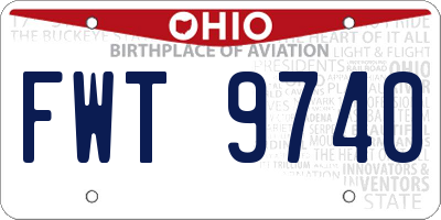 OH license plate FWT9740