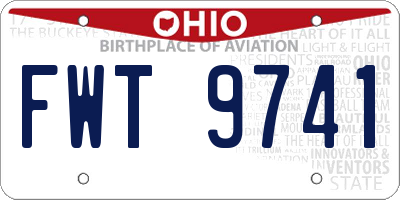 OH license plate FWT9741