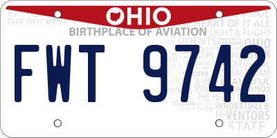 OH license plate FWT9742