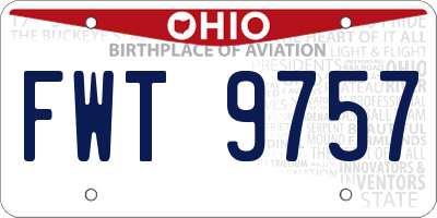 OH license plate FWT9757