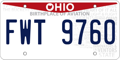 OH license plate FWT9760