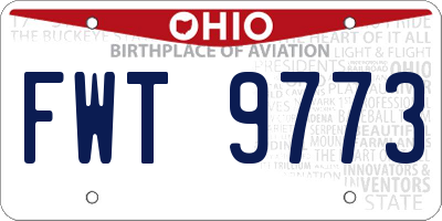 OH license plate FWT9773
