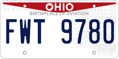 OH license plate FWT9780