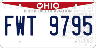 OH license plate FWT9795
