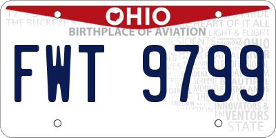 OH license plate FWT9799