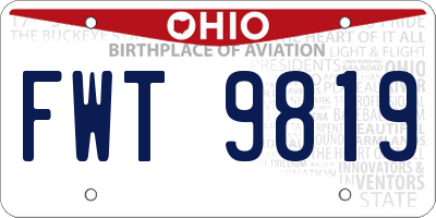 OH license plate FWT9819