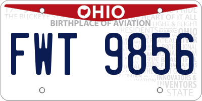 OH license plate FWT9856