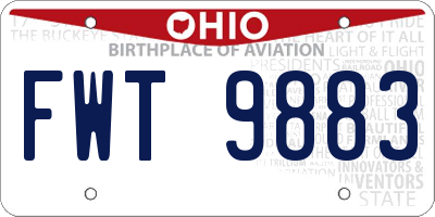 OH license plate FWT9883