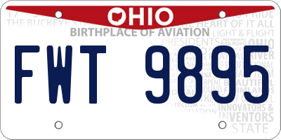 OH license plate FWT9895