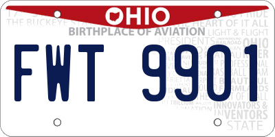 OH license plate FWT9901