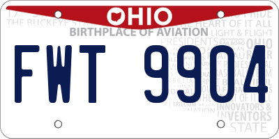 OH license plate FWT9904
