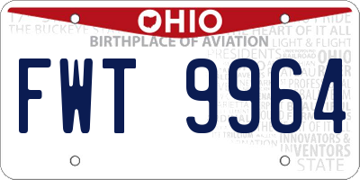 OH license plate FWT9964