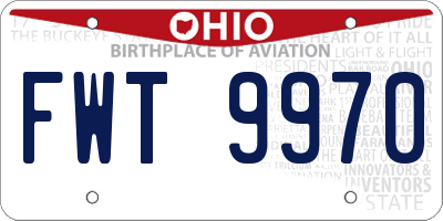 OH license plate FWT9970