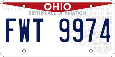 OH license plate FWT9974