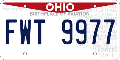 OH license plate FWT9977