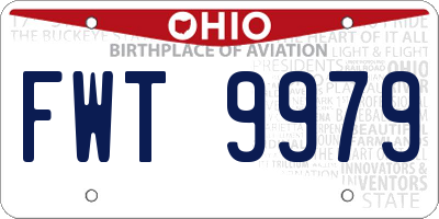 OH license plate FWT9979