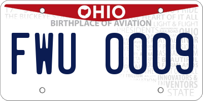 OH license plate FWU0009