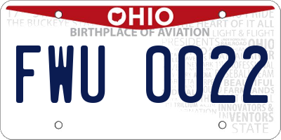OH license plate FWU0022