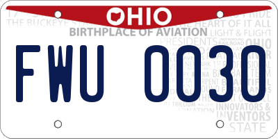 OH license plate FWU0030
