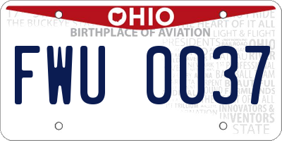 OH license plate FWU0037