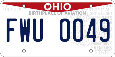 OH license plate FWU0049