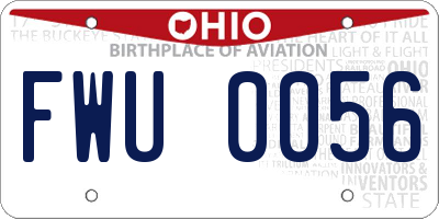 OH license plate FWU0056