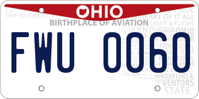 OH license plate FWU0060