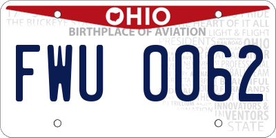 OH license plate FWU0062