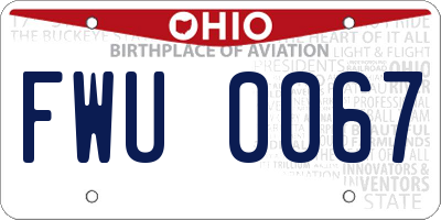 OH license plate FWU0067
