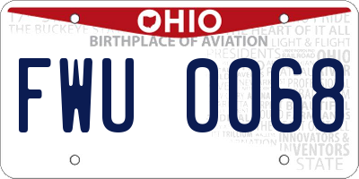 OH license plate FWU0068