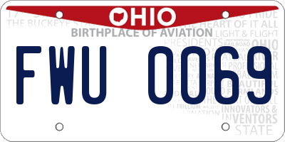OH license plate FWU0069