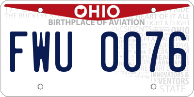 OH license plate FWU0076