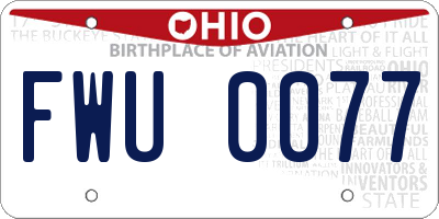 OH license plate FWU0077