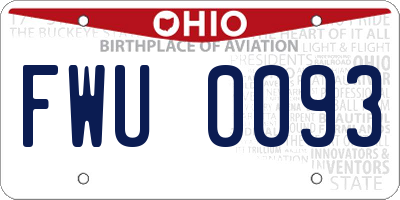 OH license plate FWU0093
