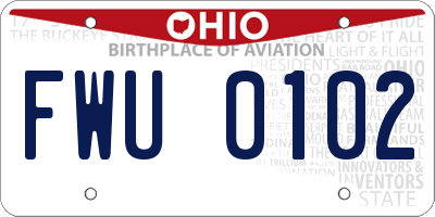 OH license plate FWU0102