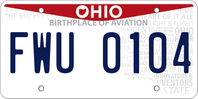 OH license plate FWU0104
